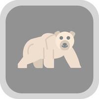 polar oso plano redondo esquina icono vector