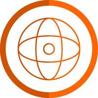 World Line Orange Circle Icon vector