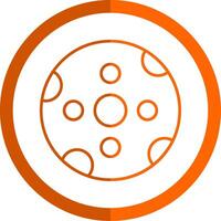 Big Moon Line Orange Circle Icon vector