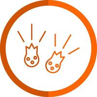 Meteorites Line Orange Circle Icon vector