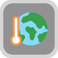 Global Warming Flat Round Corner Icon vector