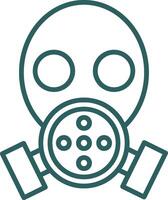 Gas Mask Line Gradient Round Corner Icon vector
