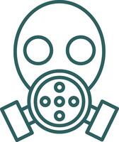 Gas Mask Line Gradient Round Corner Icon vector