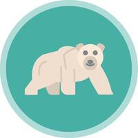 Polar Bear Flat Multi Circle Icon vector