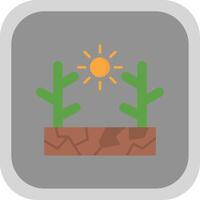 Drought Flat Round Corner Icon vector