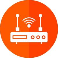 Modem Glyph Red Circle Icon vector