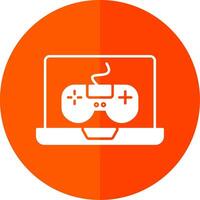 game Glyph Red Circle Icon vector