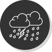 Extreme Weather Line Grey Circle Icon vector