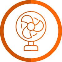 Fan Line Orange Circle Icon vector