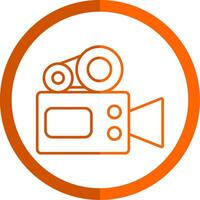 Camera Line Orange Circle Icon vector