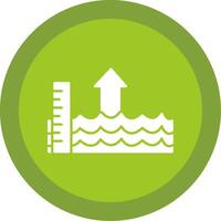 Sea Level Rise Glyph Multi Circle Icon vector