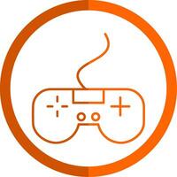 juego línea naranja circulo icono vector