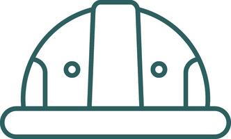 Helmet Line Gradient Round Corner Icon vector