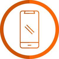 Smartphone Line Orange Circle Icon vector