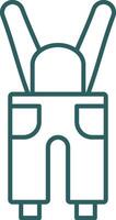 Coveralls Line Gradient Round Corner Icon vector
