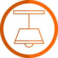 Ceiling Lamp Line Orange Circle Icon vector