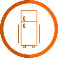 Fridge Line Orange Circle Icon vector