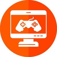 Game Glyph Red Circle Icon vector