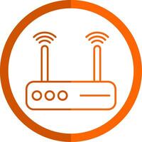 Modem Line Orange Circle Icon vector