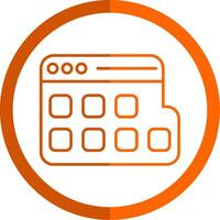 Browser Line Orange Circle Icon vector