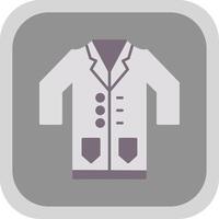 Lab Coat Flat Round Corner Icon vector