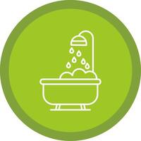 Bathtub Line Multi Circle Icon vector