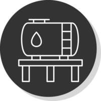 Tank Line Grey Circle Icon vector