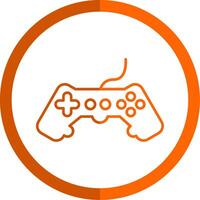 juego línea naranja circulo icono vector