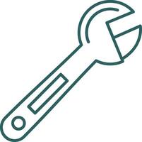 Adjustable Wrench Line Gradient Round Corner Icon vector