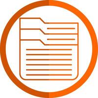 Archive Line Orange Circle Icon vector