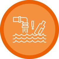 Water Pollution Line Multi Circle Icon vector