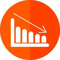 Chart Glyph Red Circle Icon vector