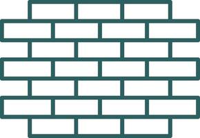 Brick Wall Line Gradient Round Corner Icon vector