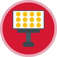 Stadium Lights Flat Multi Circle Icon vector