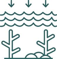 Ocean Acidity Line Gradient Round Corner Icon vector