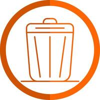 basura línea naranja circulo icono vector