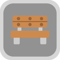 Bench Flat Round Corner Icon vector