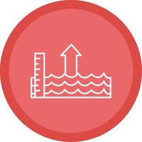 Sea Level Rise Line Multi Circle Icon vector