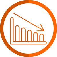 Chart Line Orange Circle Icon vector