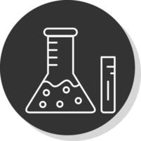 química línea gris circulo icono vector