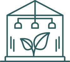 Greenhouse Line Gradient Round Corner Icon vector