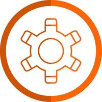 Setting Line Orange Circle Icon vector