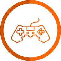 Game Line Orange Circle Icon vector