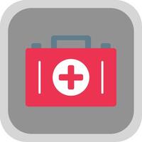 Medical Kit Flat Round Corner Icon vector