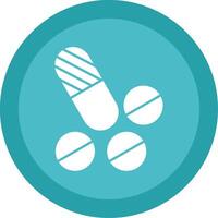 Pills Glyph Multi Circle Icon vector