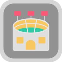 Stadium Flat Round Corner Icon vector