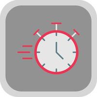 Stopwatch Flat Round Corner Icon vector