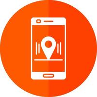 Location Glyph Red Circle Icon vector