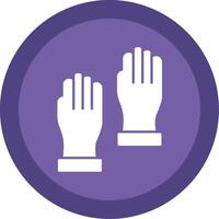 Gloves Glyph Multi Circle Icon vector