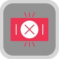 Red Card Flat Round Corner Icon vector